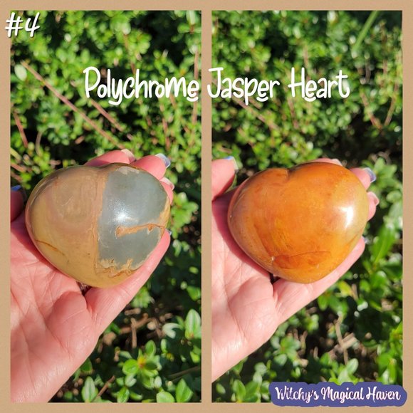 Polychrome Jasper, Desert Jasper Crystal Heart - Picture 1 of 4